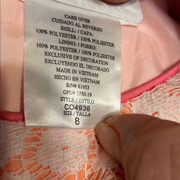 Jona Michelle peach and White Embellished dress - Picture 3 of 4